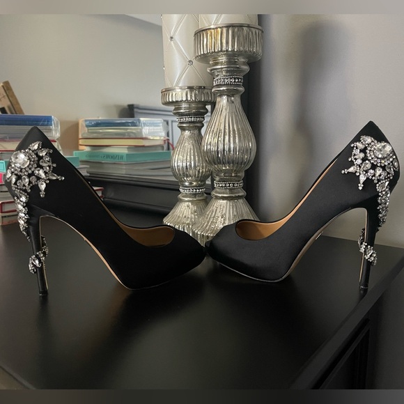 ‘Royal Embellished’ Peep Toe Pumps - Picture 3 of 13